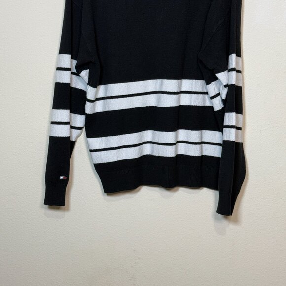 Tommy Hilfiger Cardigan Stripe Graphic Tommy Jeans Man Black White M - Picture 6 of 9